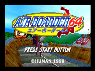 Air Boarder 64 title screen for Nintendo 64